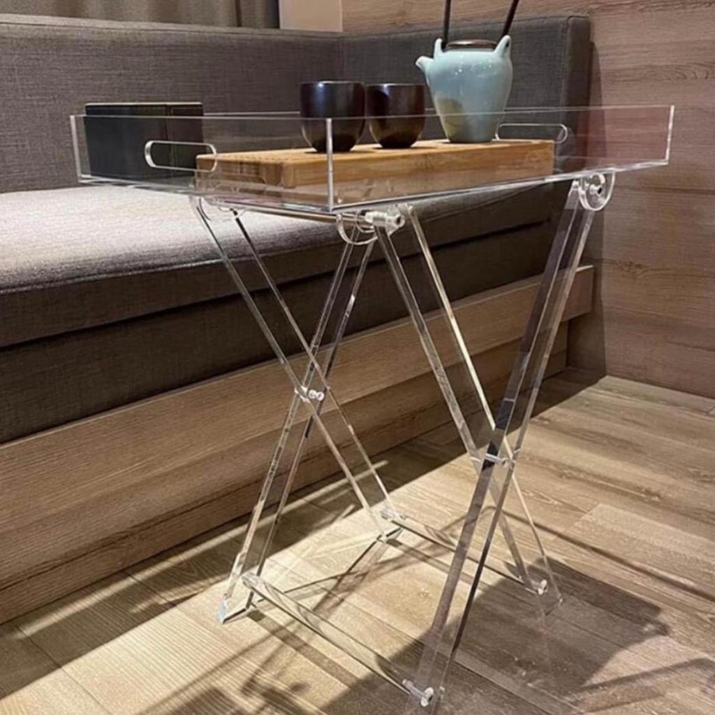 طاوله تقديم اكريليك شفاف قابلة للطي